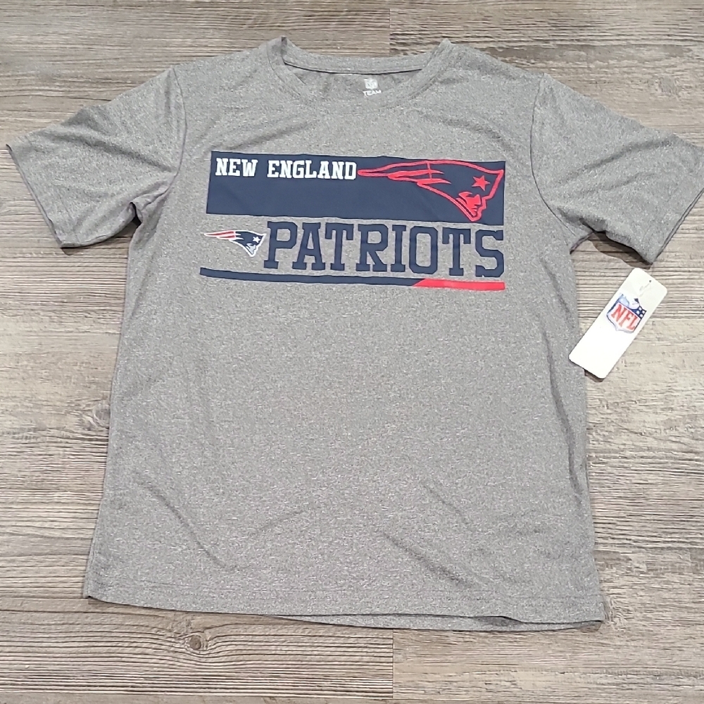 NFL Gray New England Patriots Kids Tee Size Large 12/14